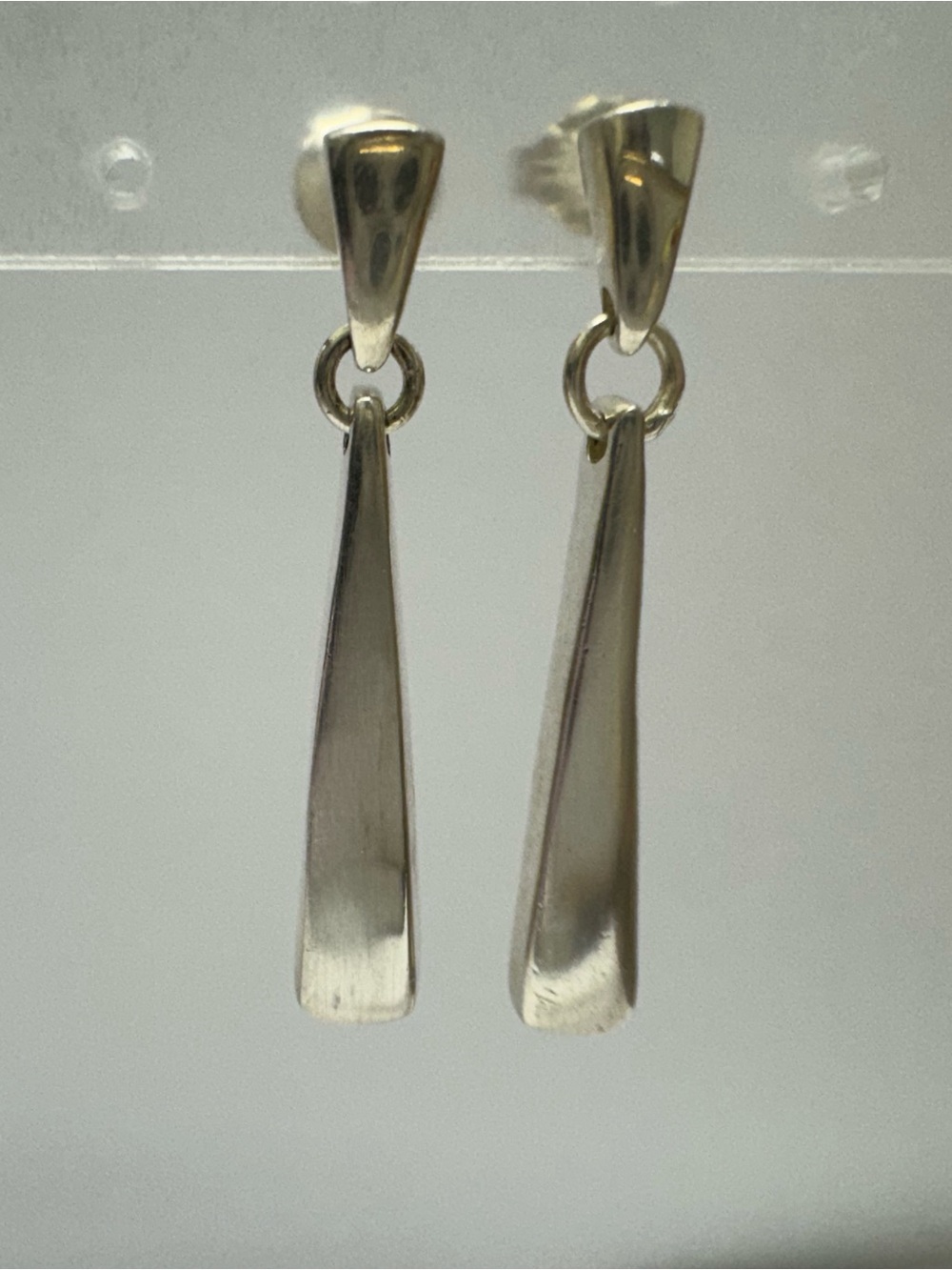 925 Silver Dangle Bar Earrings 6.5g